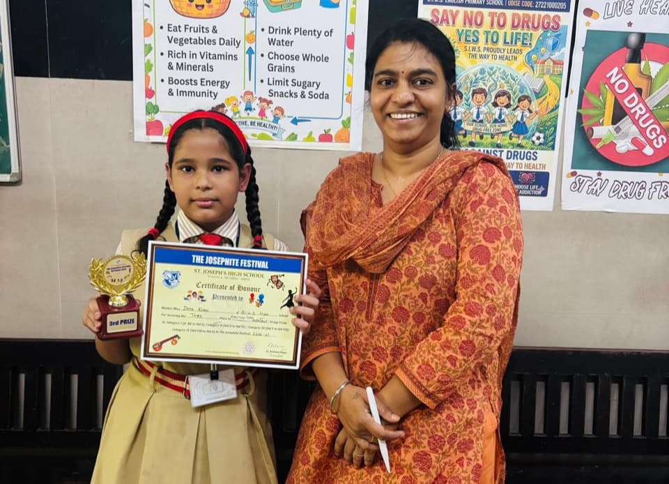 Isma Khan won third prize - greeting card competition (The Josephite Festival)